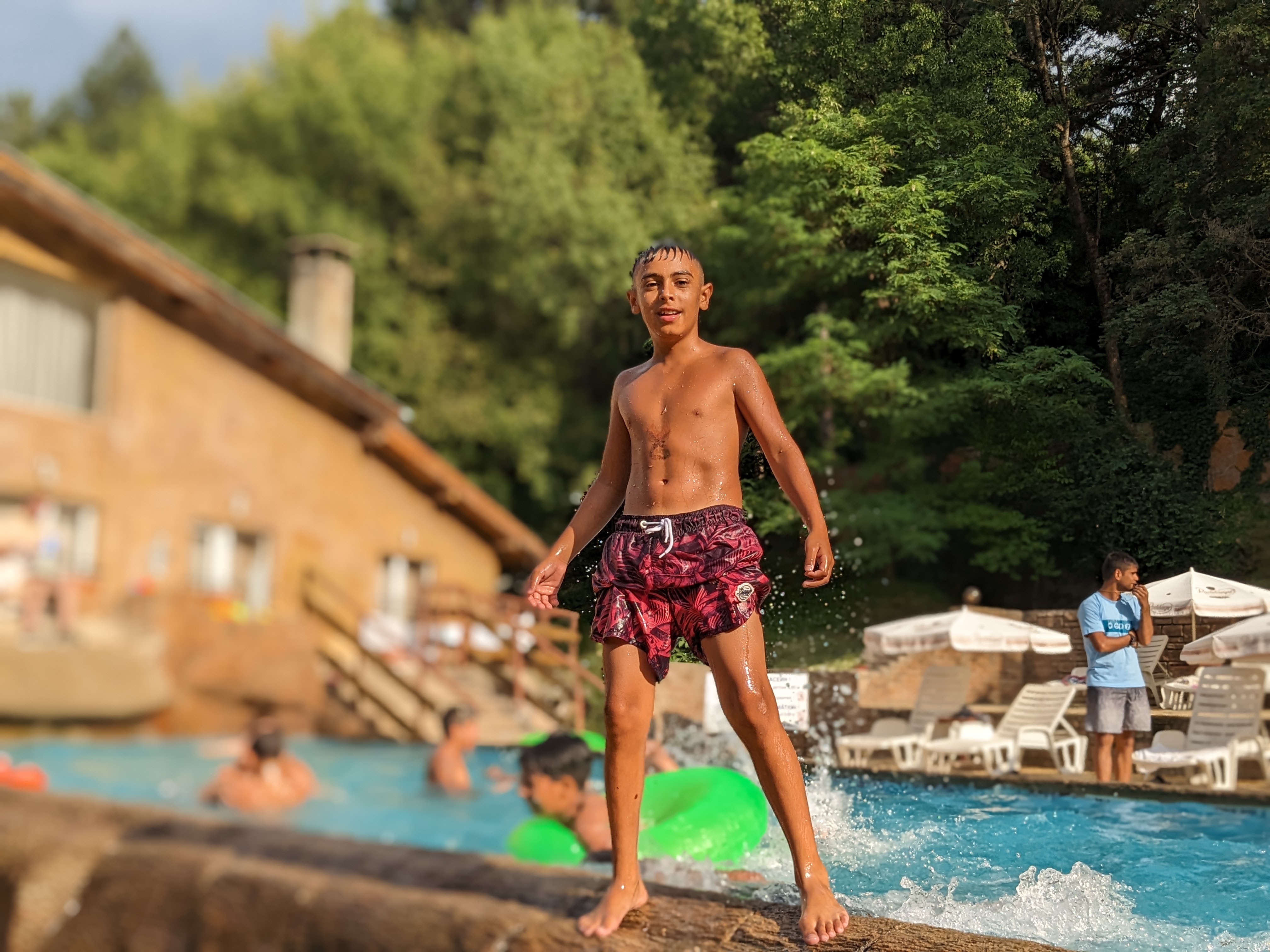 Playing at the pool